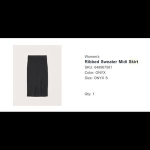 Abercrombie & Fitch Ribbed Knit Midi Skirt Size Small